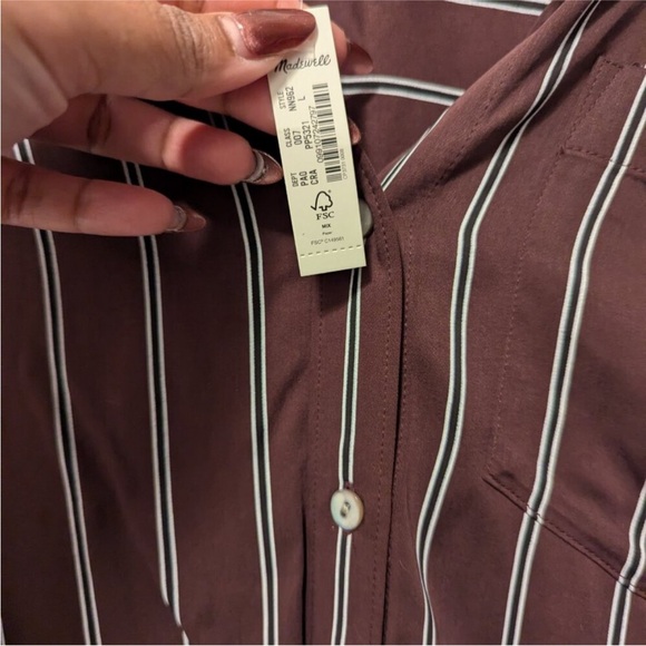 Madewell Oversize Satin Boyfriend Button-Up Shirt - Picture 6 of 9